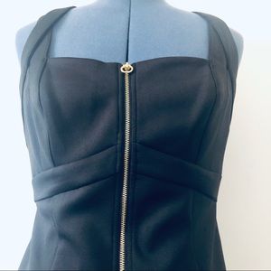 ZIP Front Black Party Dress Calvin Klein